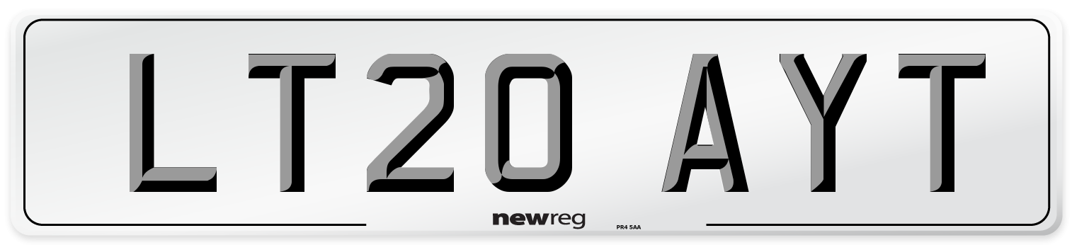 LT20 AYT Number Plate from New Reg